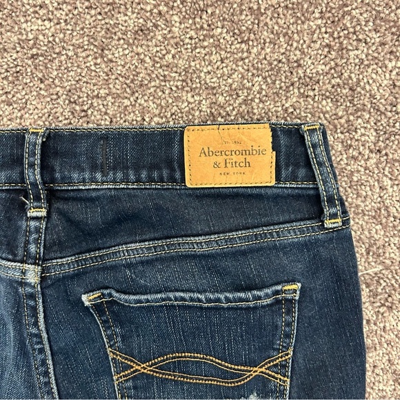 Abercrombie & Fitch Women's Erin Jeans Size 0 S Blue Distressed Skinny Low Rise - Picture 7 of 14